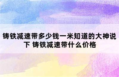 铸铁减速带多少钱一米知道的大神说下 铸铁减速带什么价格